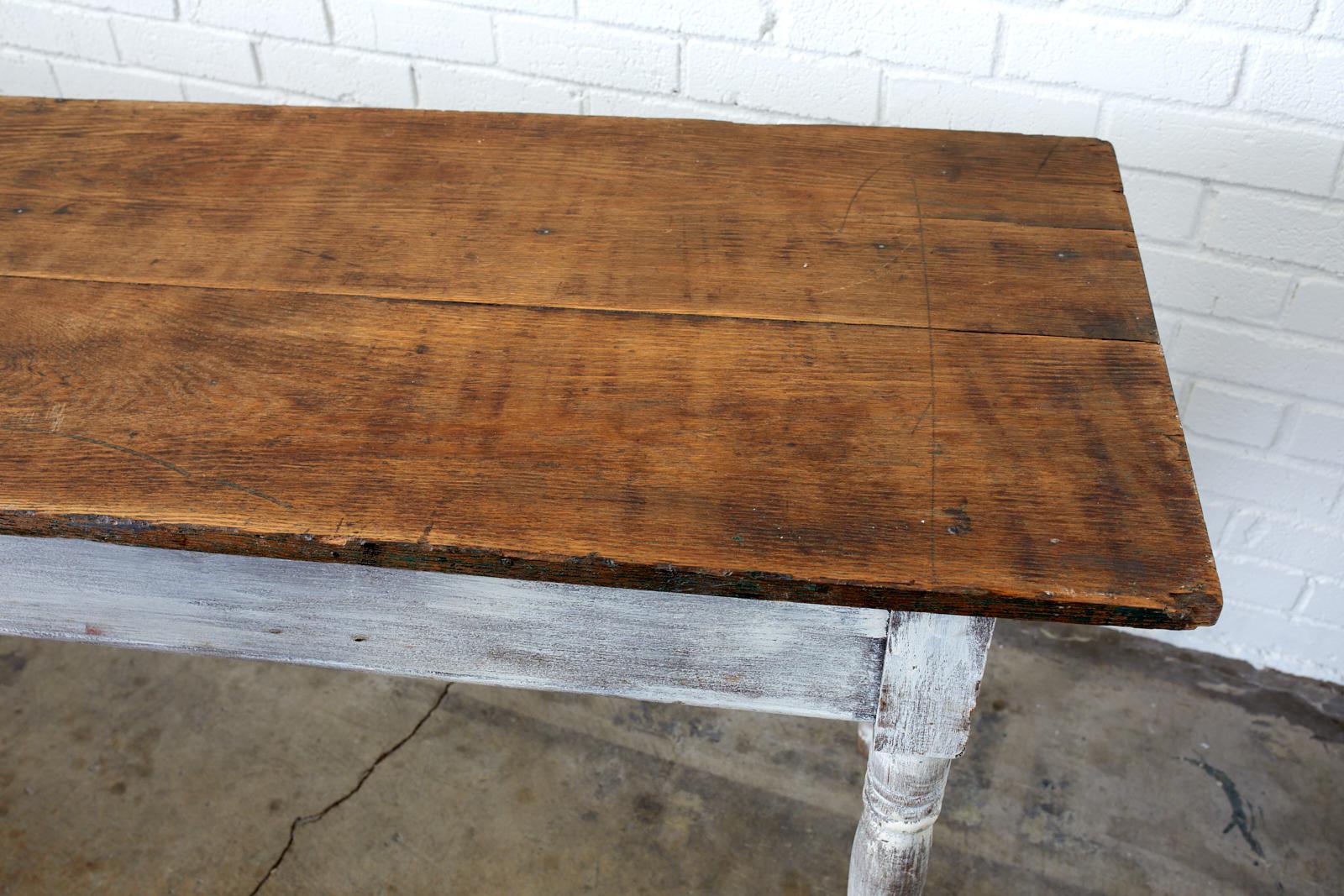 19th Century American Painted Farmhouse Harvest Table 2
