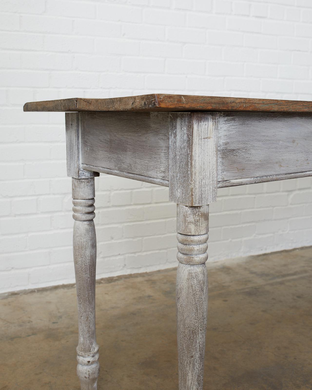 19th Century American Painted Farmhouse Harvest Table 3