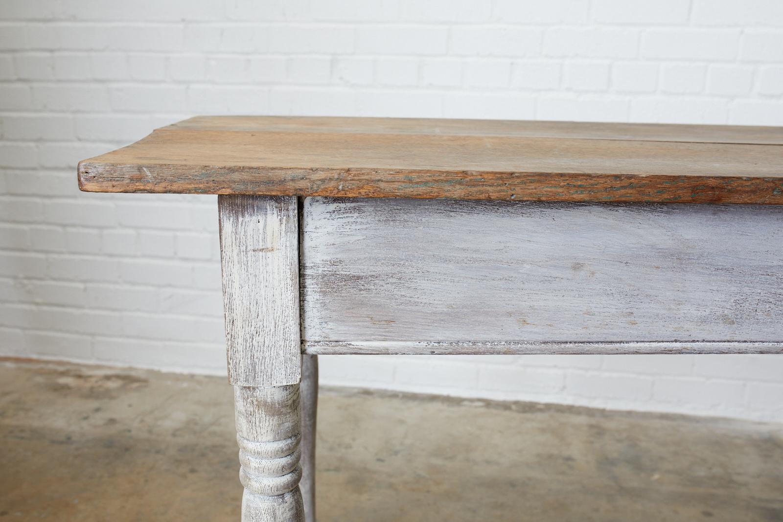 19th Century American Painted Farmhouse Harvest Table 4