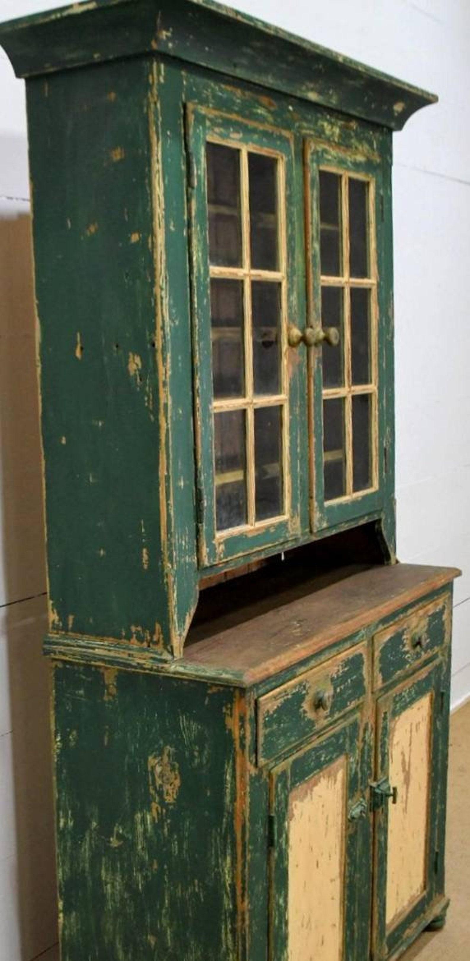 primitive stepback cupboard