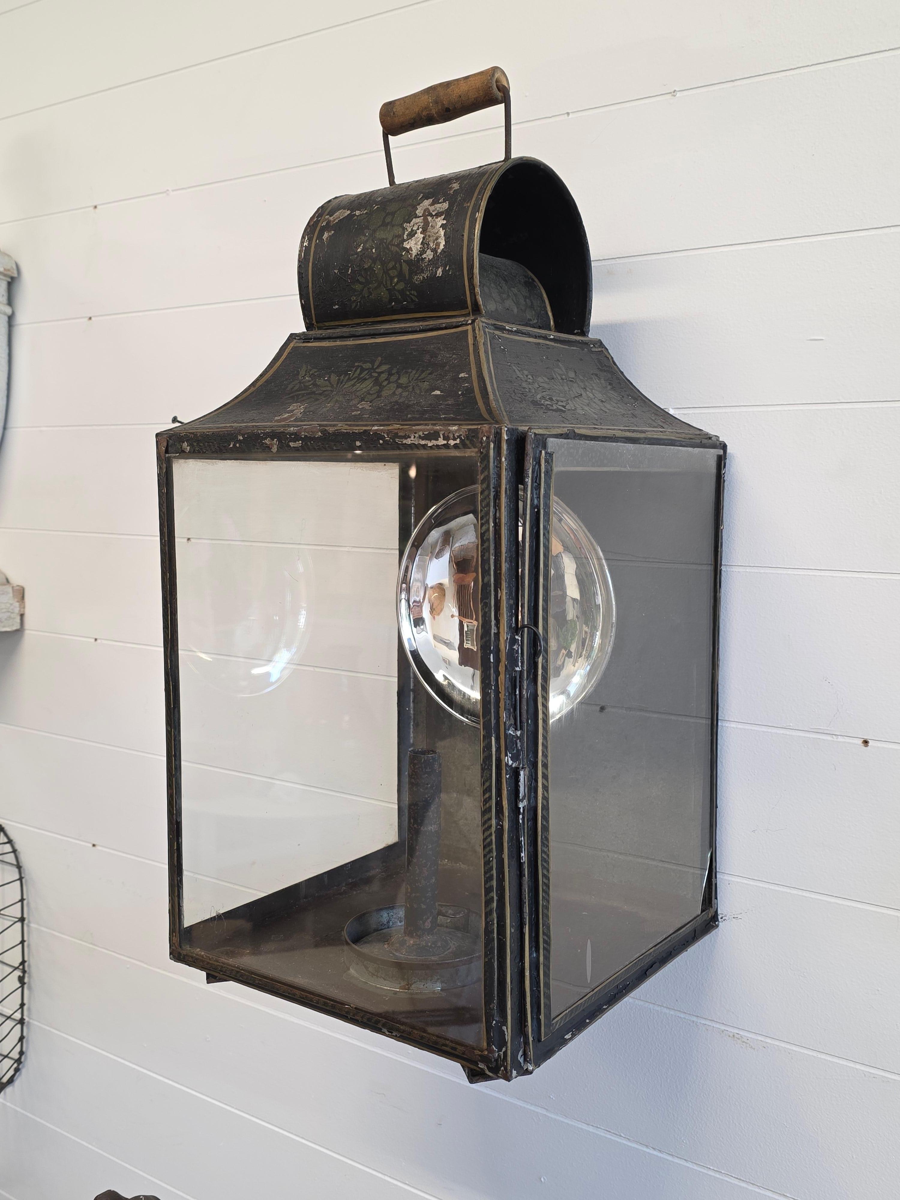 19th Century American Painted Tole Lantern For Sale 7