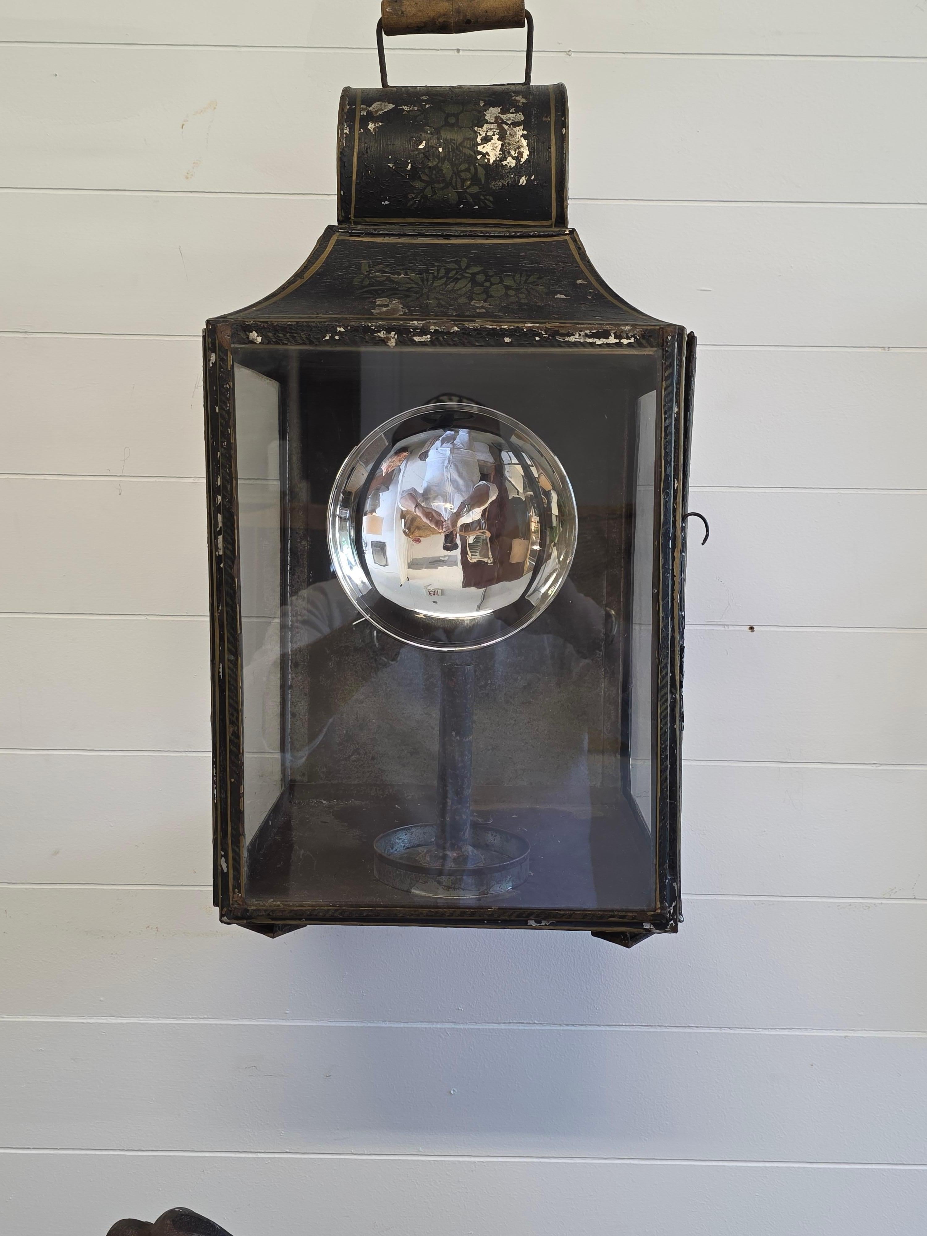 19th Century American Painted Tole Lantern For Sale 8