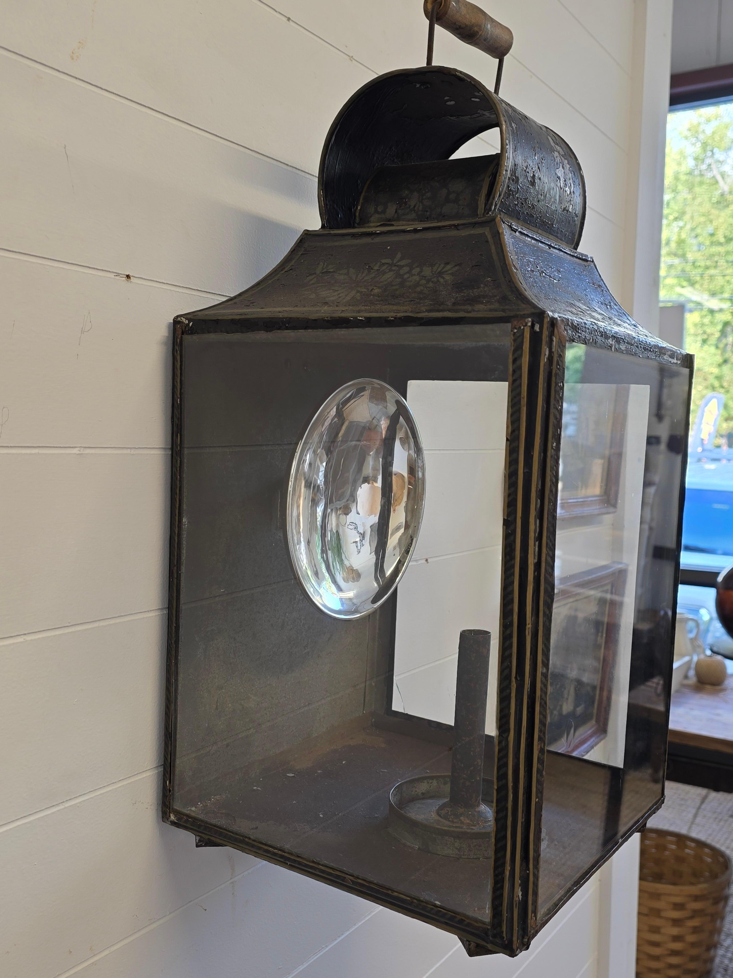 19th Century American Painted Tole Lantern For Sale 9