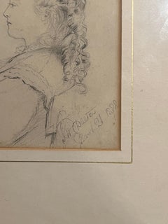 19th Century, American Pencil Drawing of Ann Eugene Dalton Circa 1888.