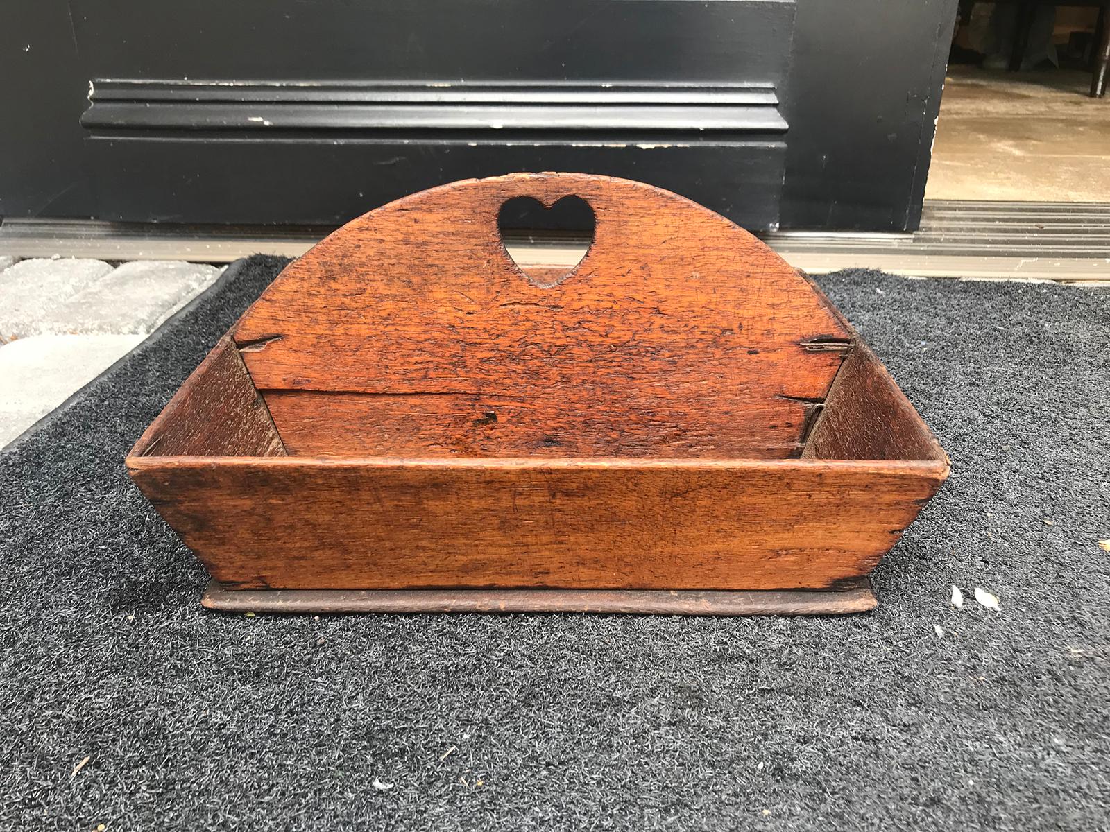 19th century American Pennsylvania walnut cutlery tray.