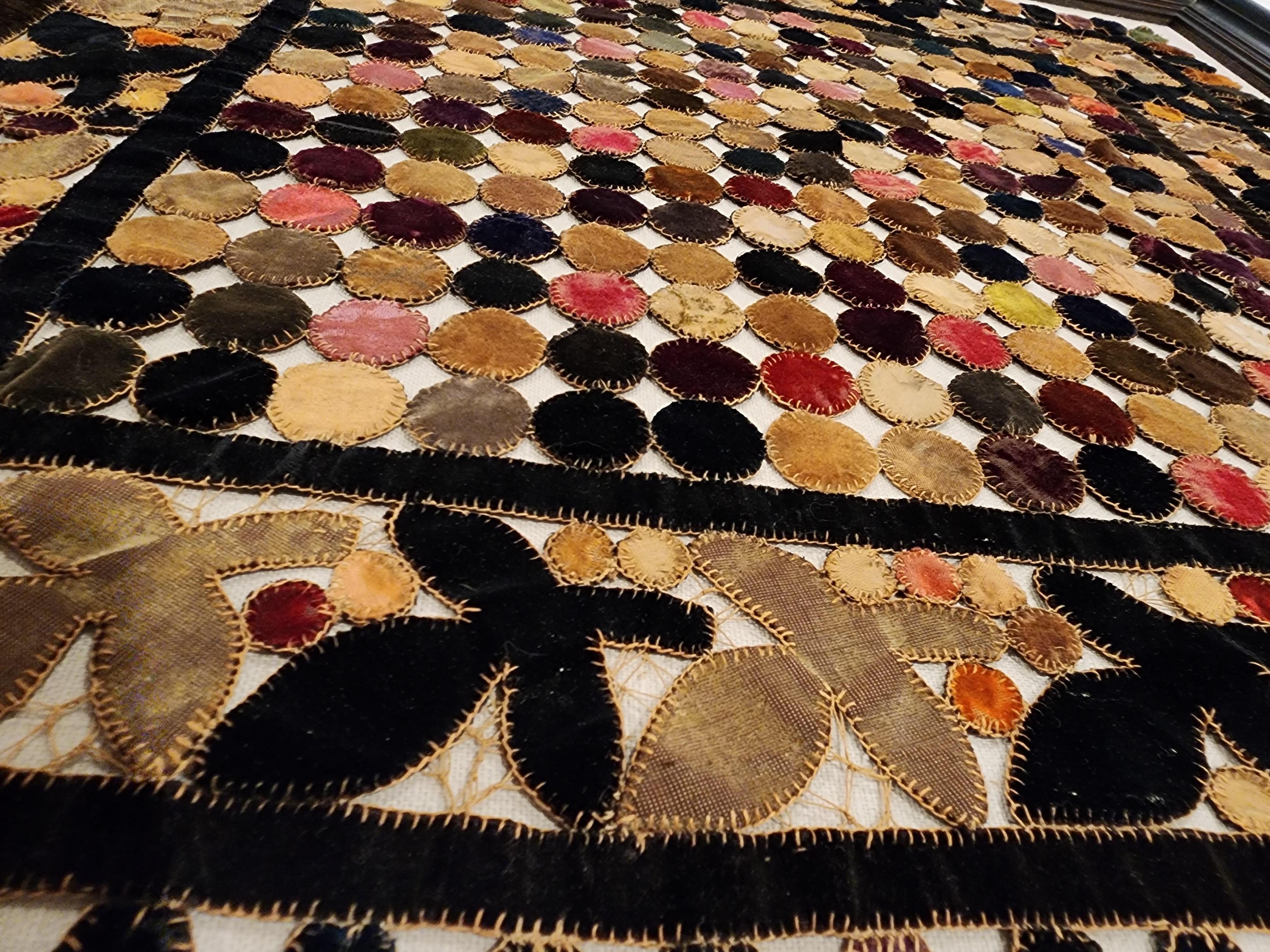 Cotton 19th Century American Penny Table Rug 