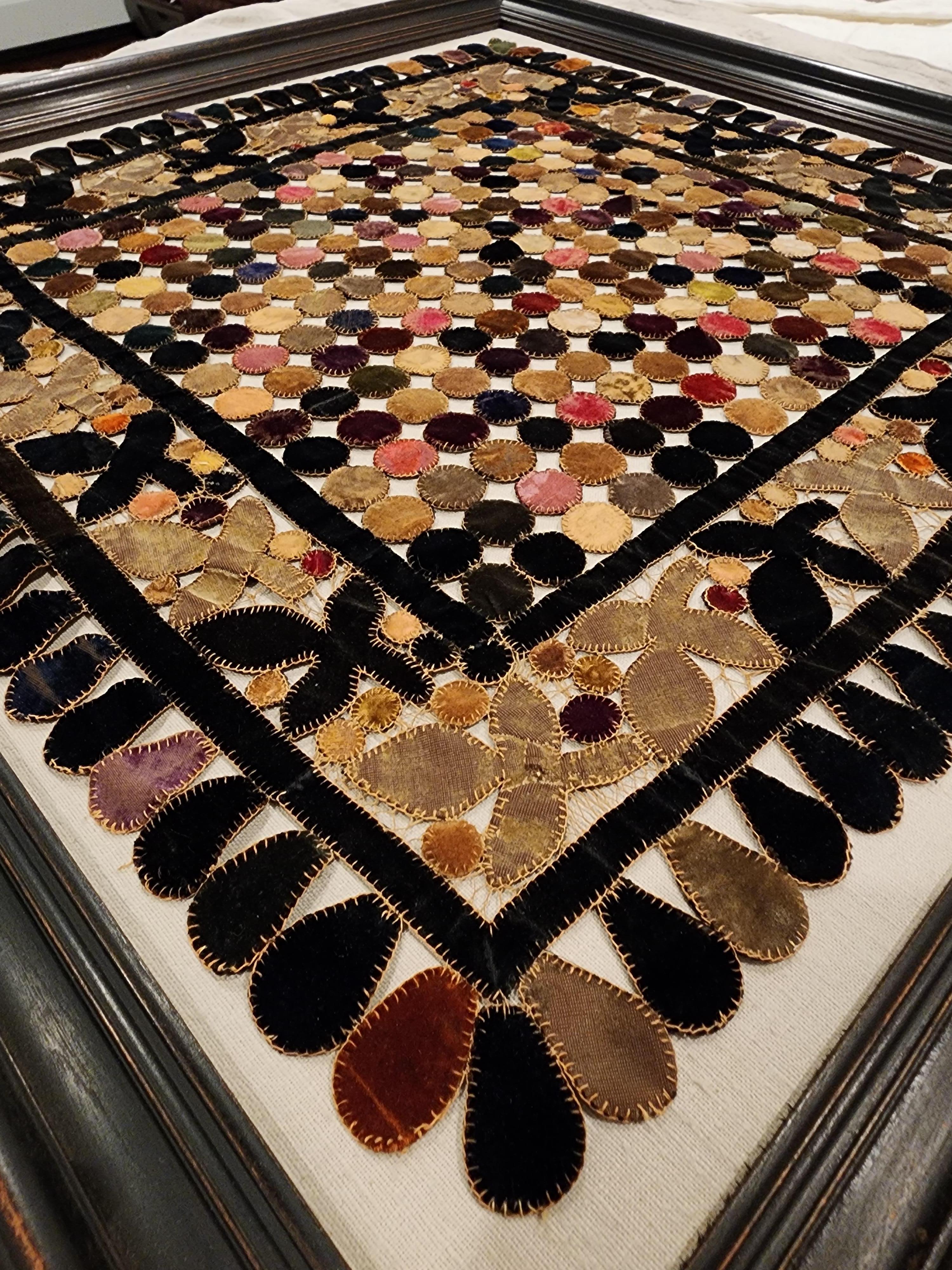 19th Century American Penny Table Rug  1