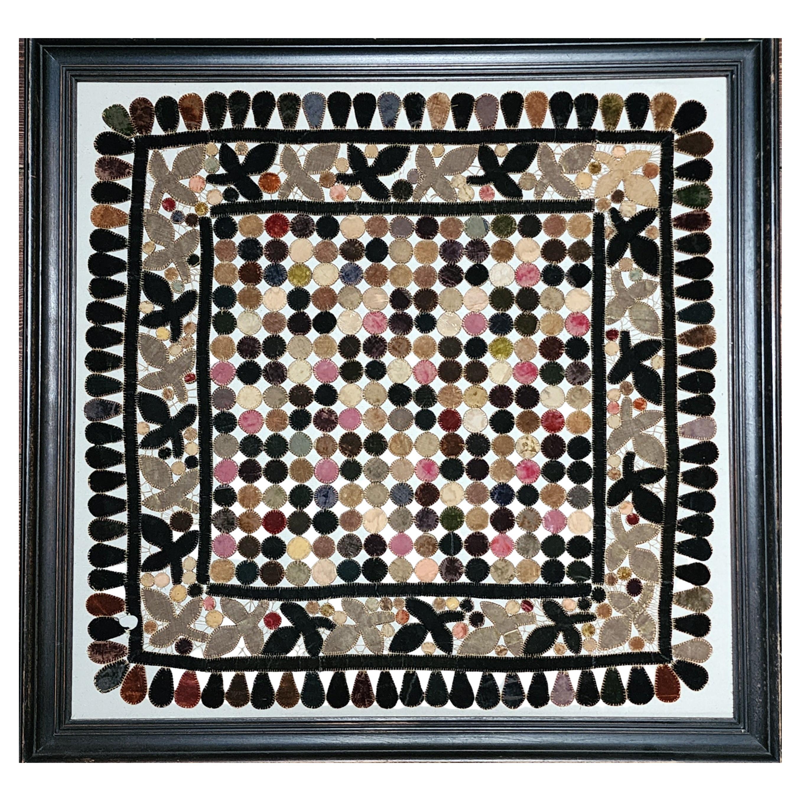 19th Century American Penny Table Rug 