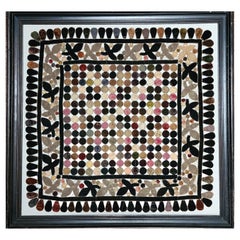 Antique 19th Century American Penny Table Rug