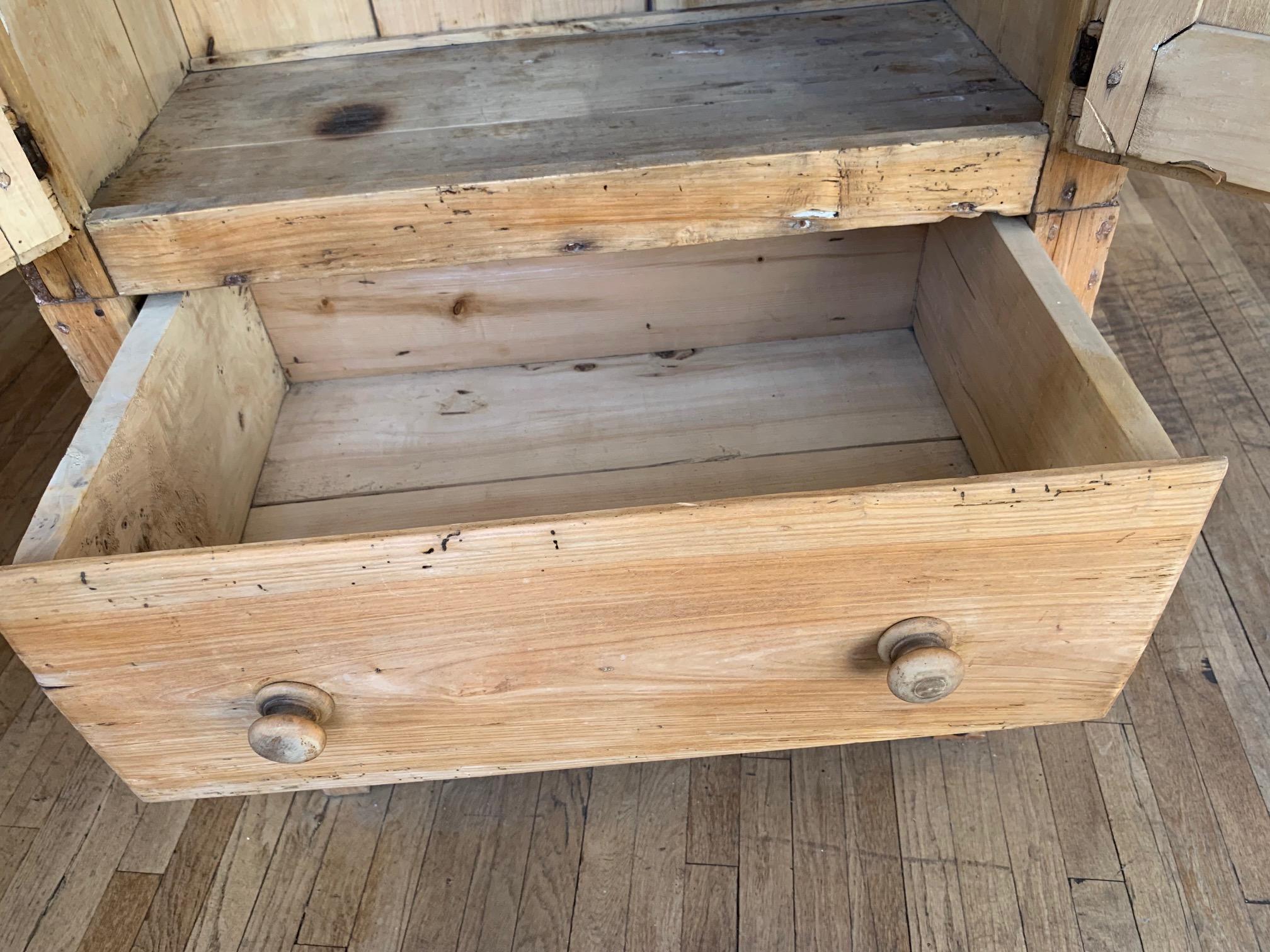 19th Century American Pine Armoire with Drawer 13