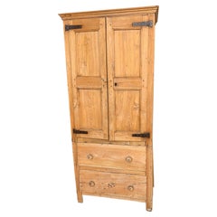 Antique 19th Century American Pine Armoire with Drawer