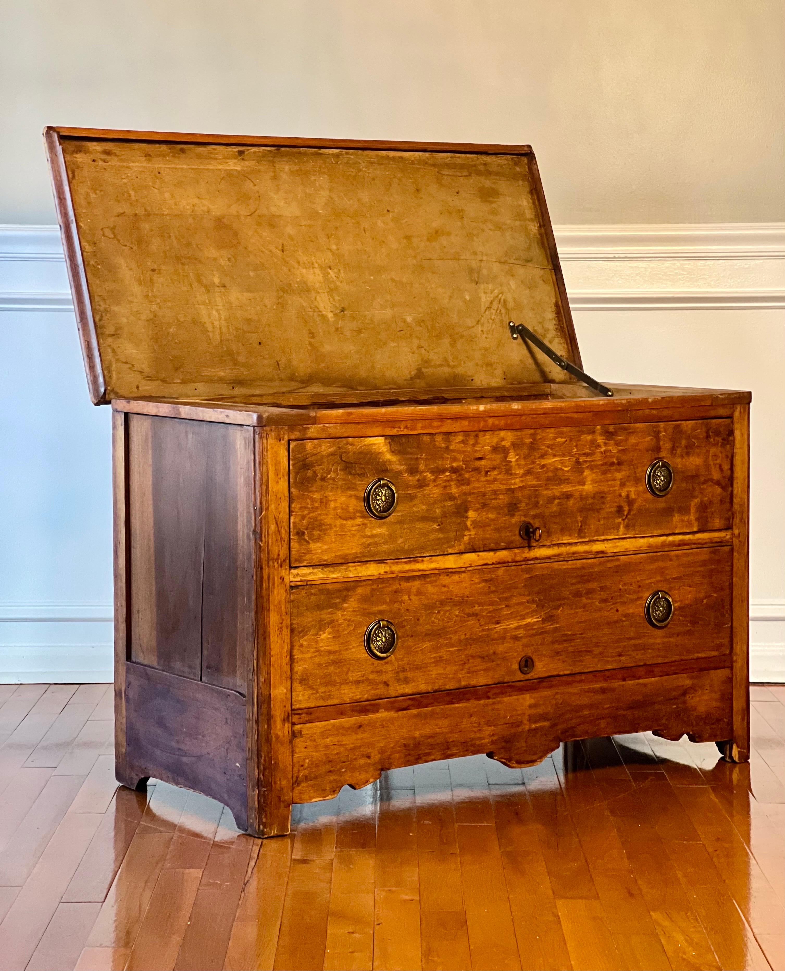 North American 19th Century American Pine Blanket Chest For Sale