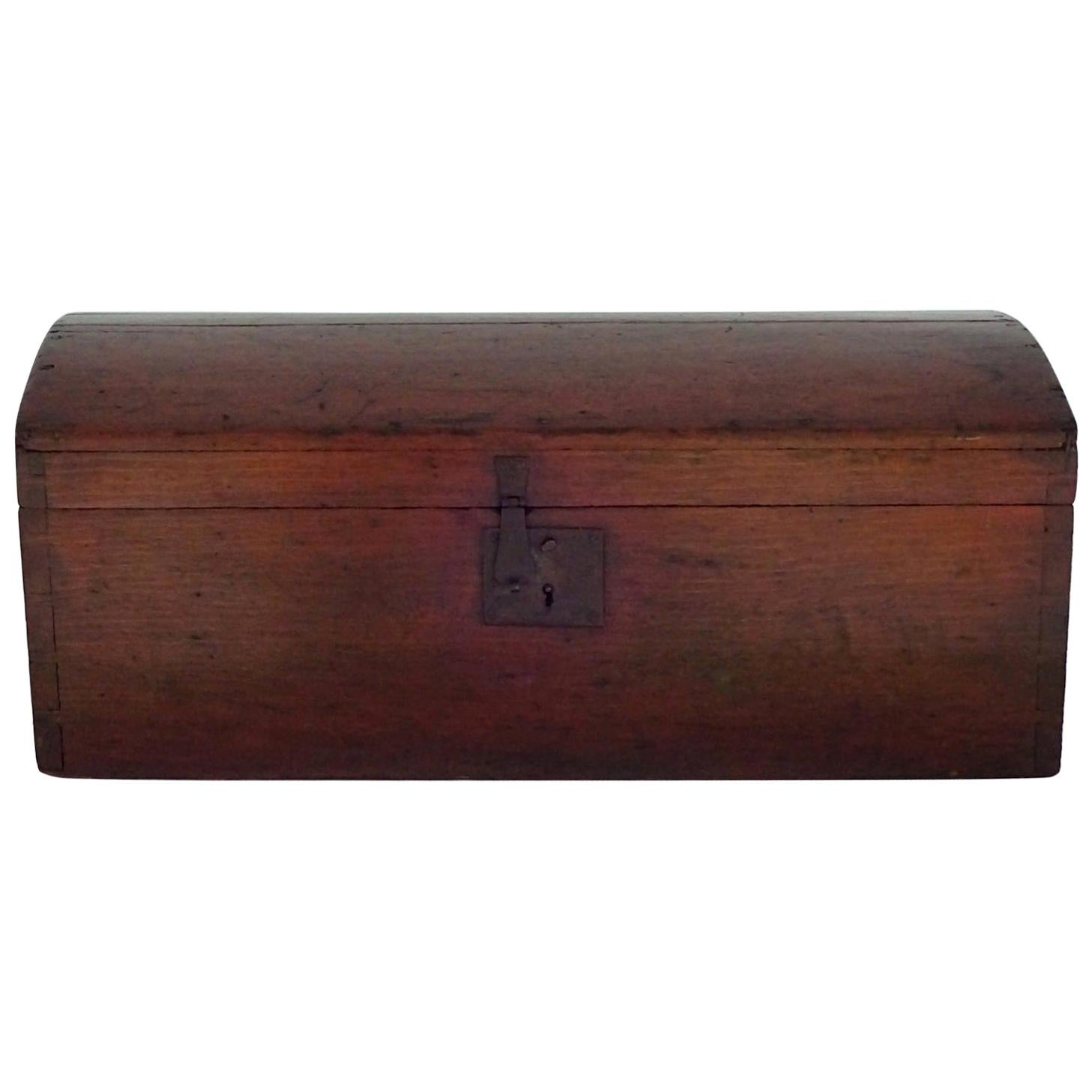 19th Century American Pine-Domed Top Storage Box For Sale