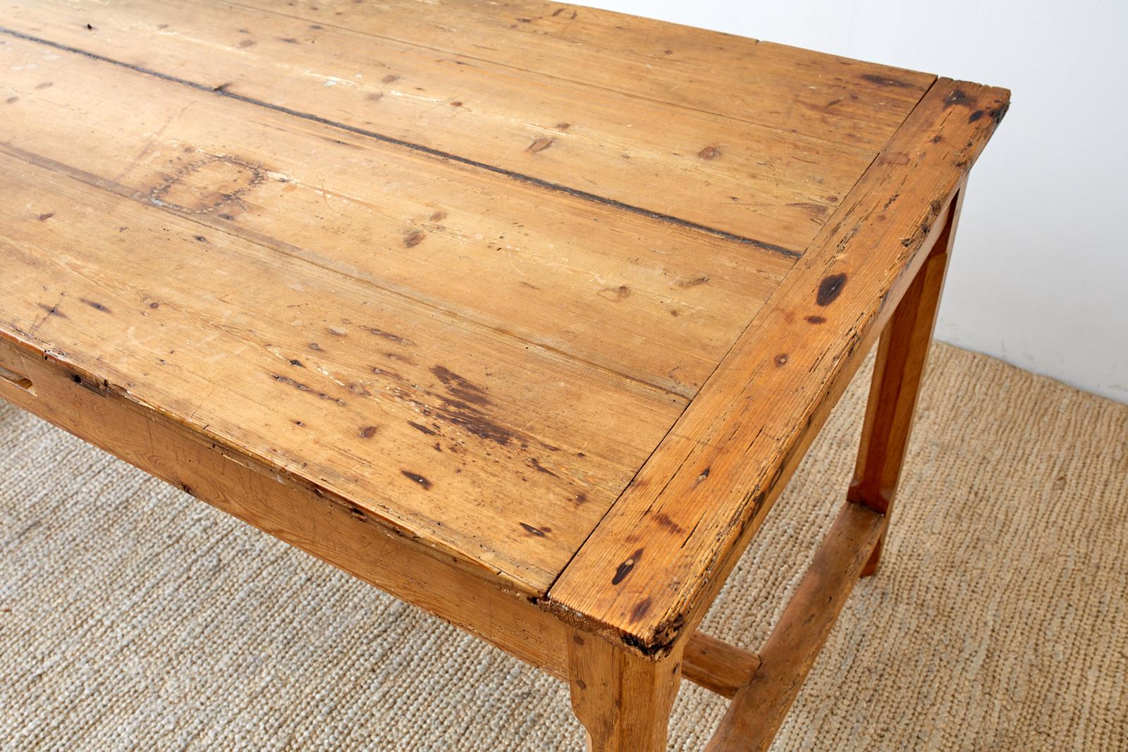 19th Century American Pine Farmhouse Dining or Writing Table 5