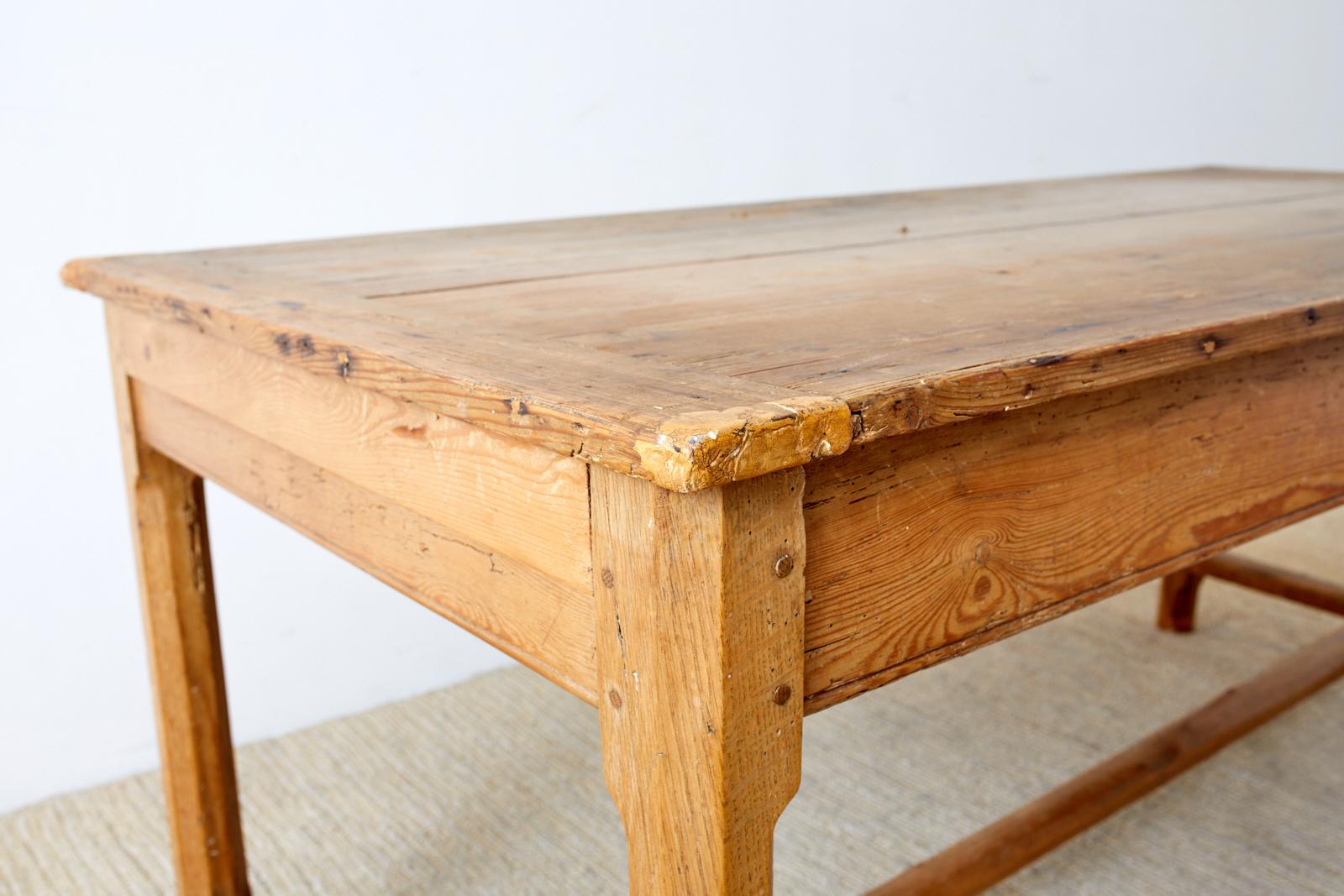 19th Century American Pine Farmhouse Dining or Writing Table 7