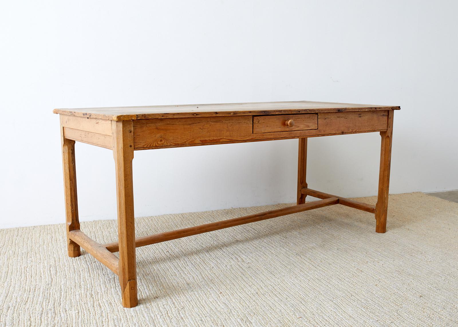 19th Century American Pine Farmhouse Dining or Writing Table 8