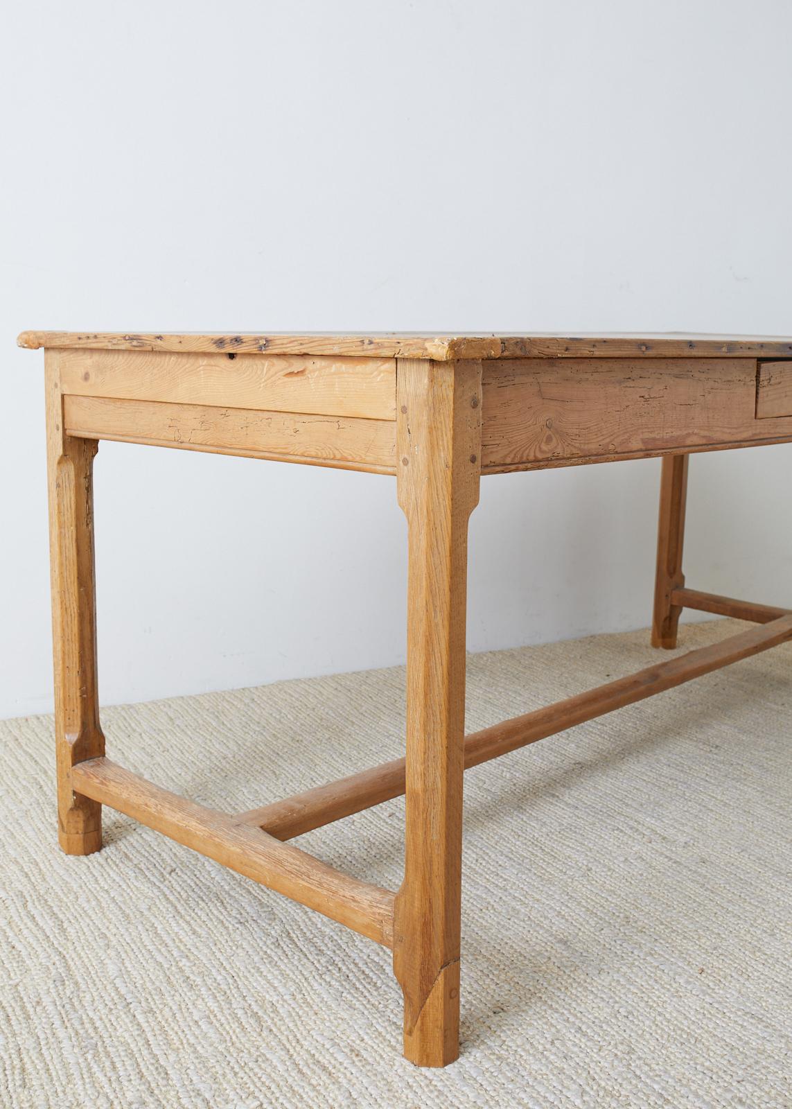 19th Century American Pine Farmhouse Dining or Writing Table 9