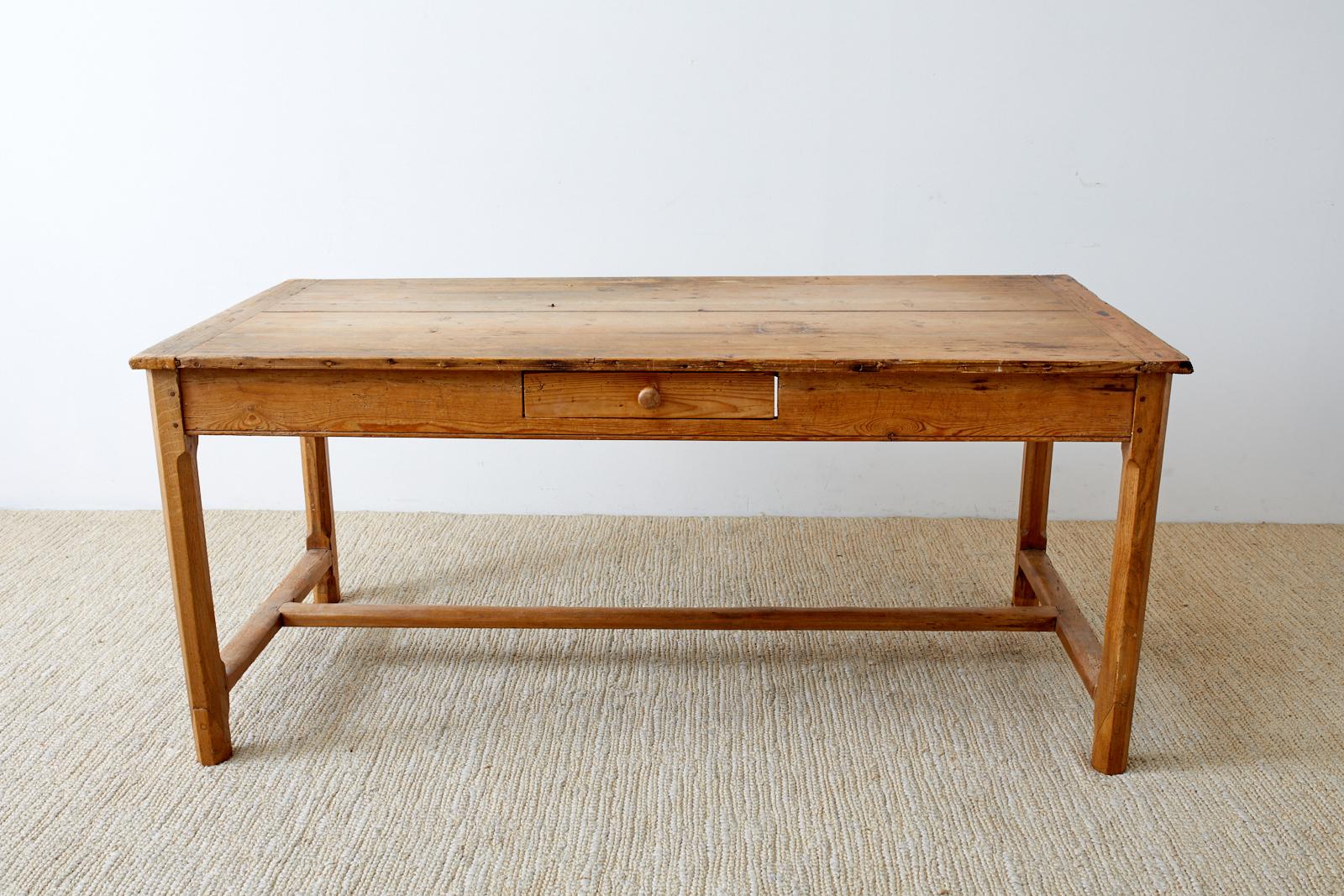 Hand-Crafted 19th Century American Pine Farmhouse Dining or Writing Table