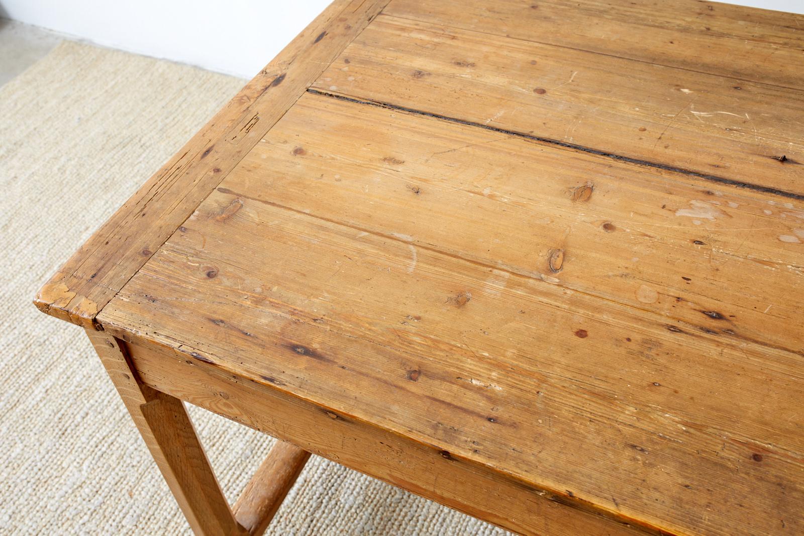 19th Century American Pine Farmhouse Dining or Writing Table 1