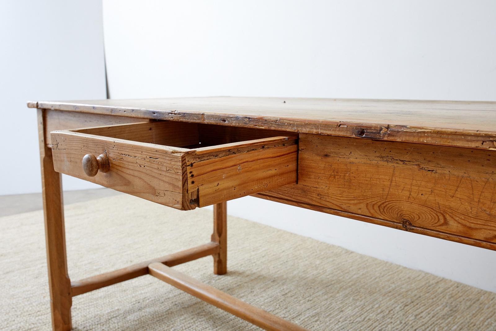 19th Century American Pine Farmhouse Dining or Writing Table 4