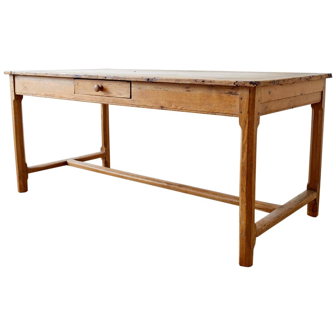19th Century American Pine Farmhouse Dining or Writing Table