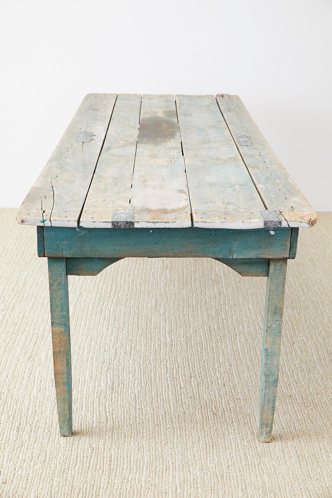 Rustic 19th Century American Pine Farmhouse Dining Table