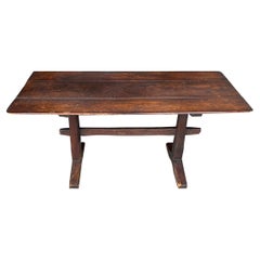 19th Century American Pine Trestle Table