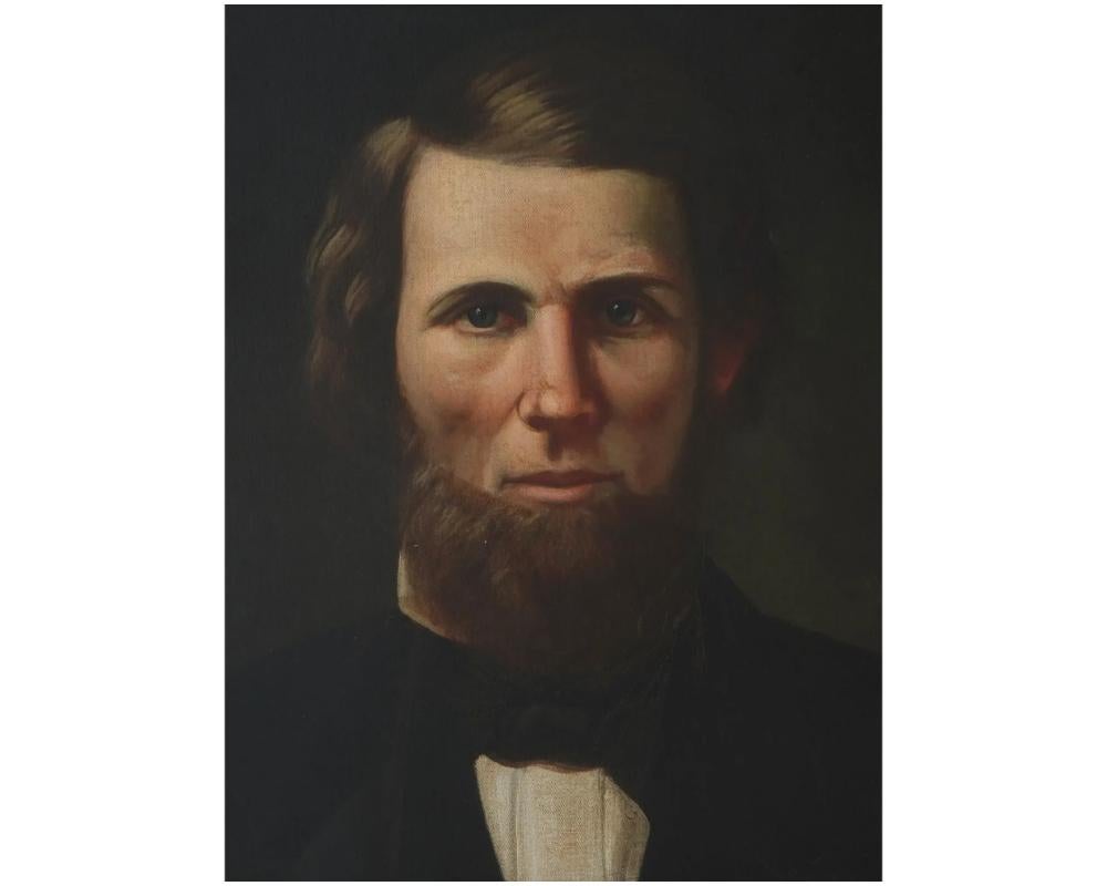 19th Century American Portrait Of Alfred Troxel President of First National Bank In Good Condition For Sale In New York, NY