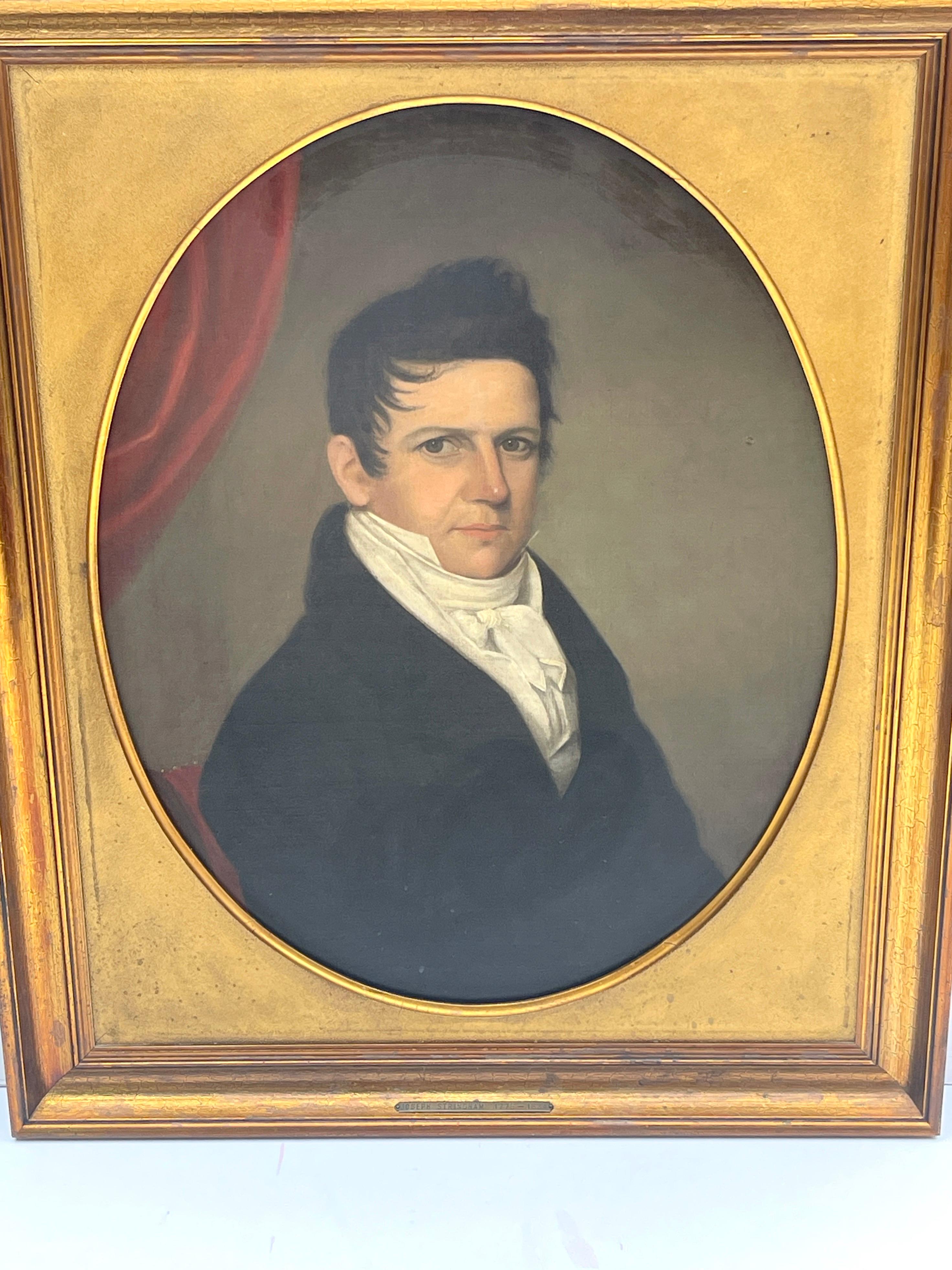Classique américain Portrait américain du XIXe siècle de Joseph Stringham en vente