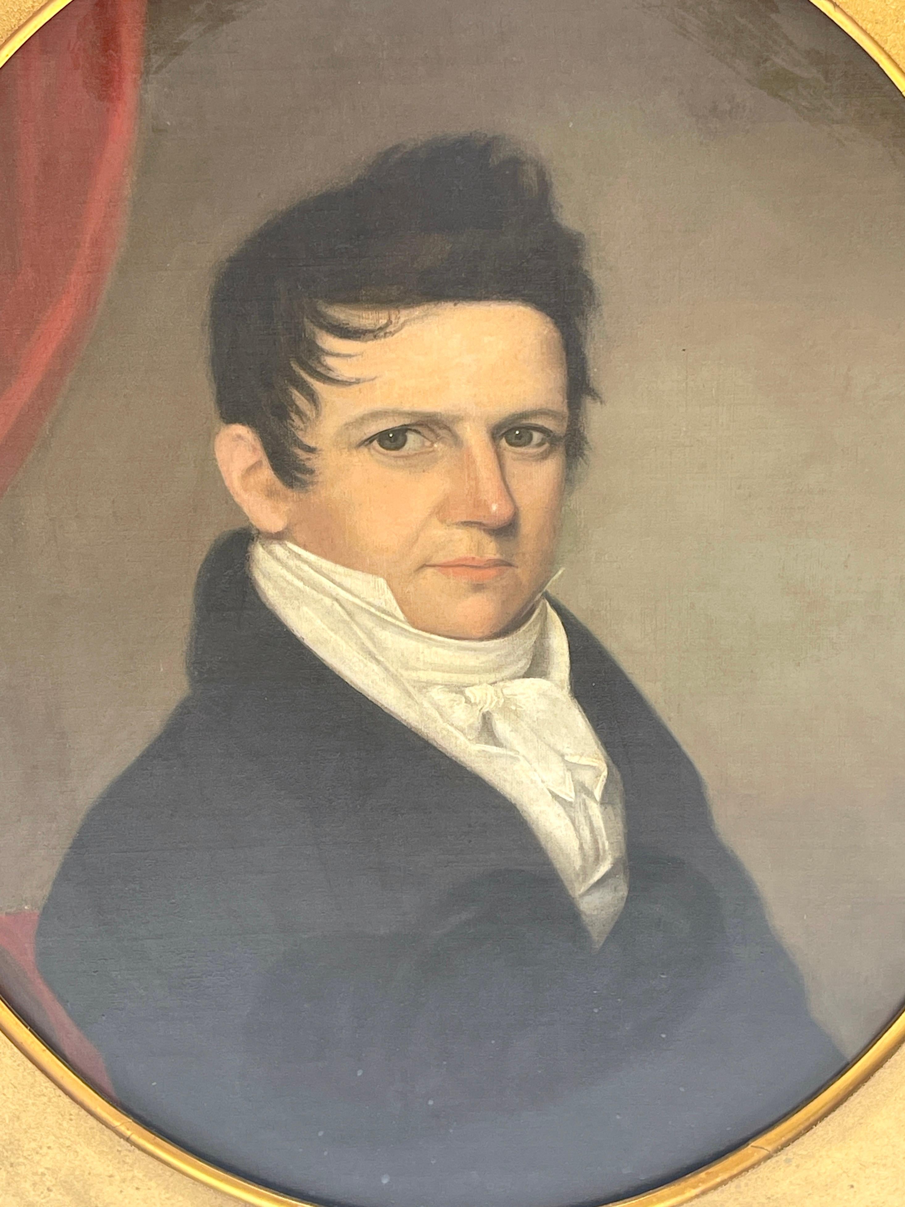 Américain Portrait américain du XIXe siècle de Joseph Stringham en vente