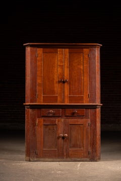 19th Century American Primitive Corner Cabinet