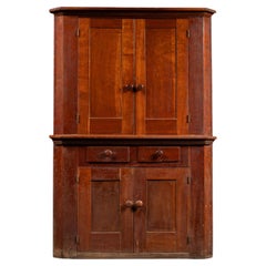 19th Century American Primitive Corner Cabinet