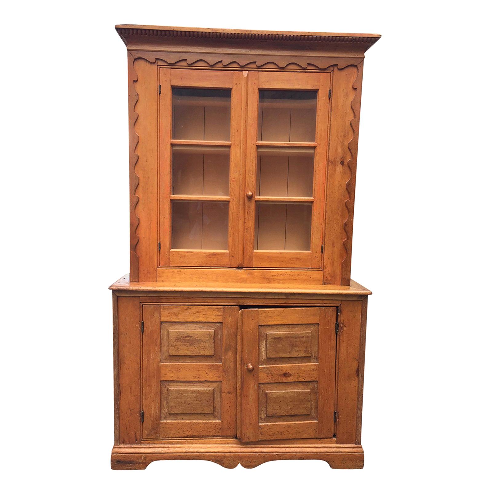 19th Century American Primitive Pine Cabinet For Sale