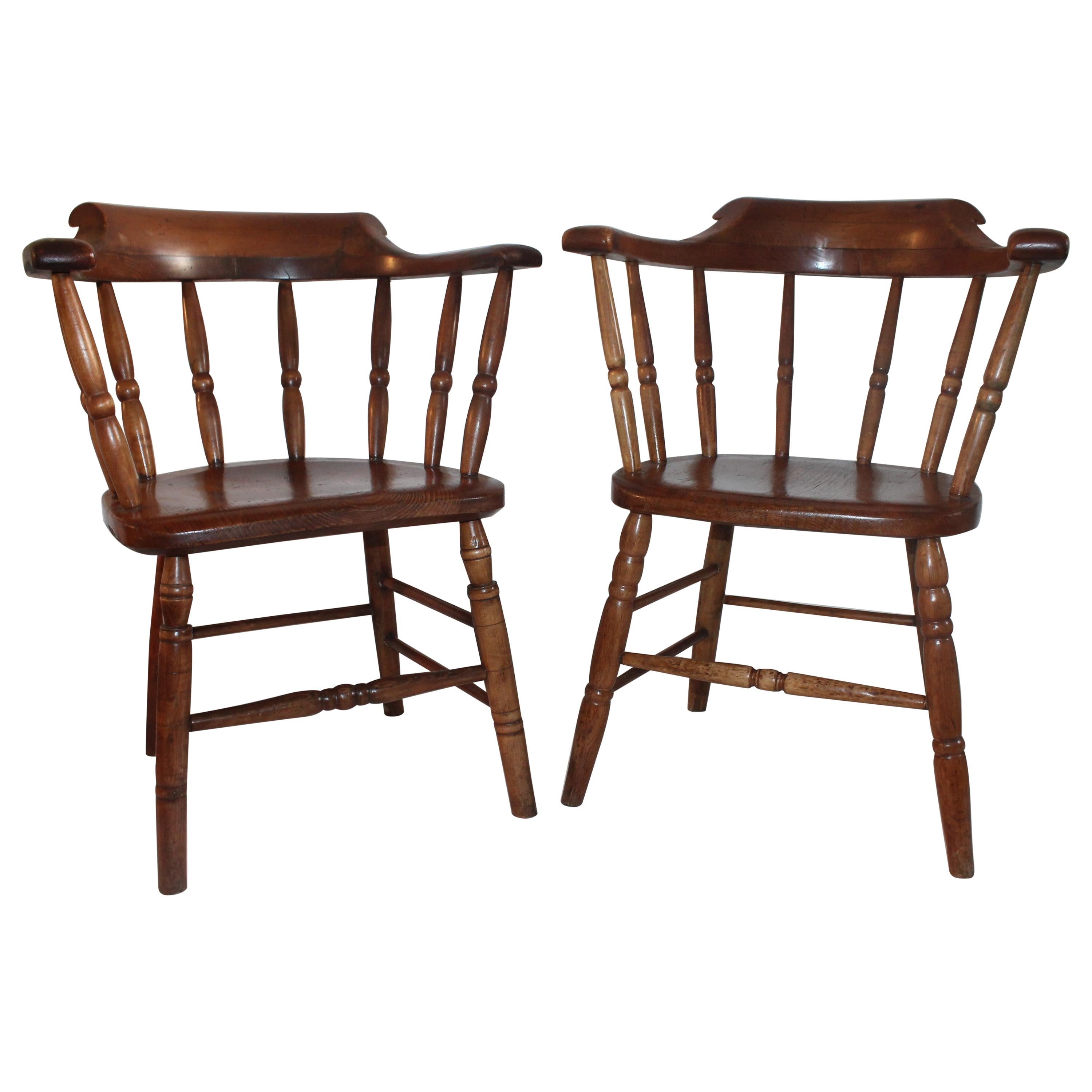 19th Century American Pub or Captains Chairs / Pair