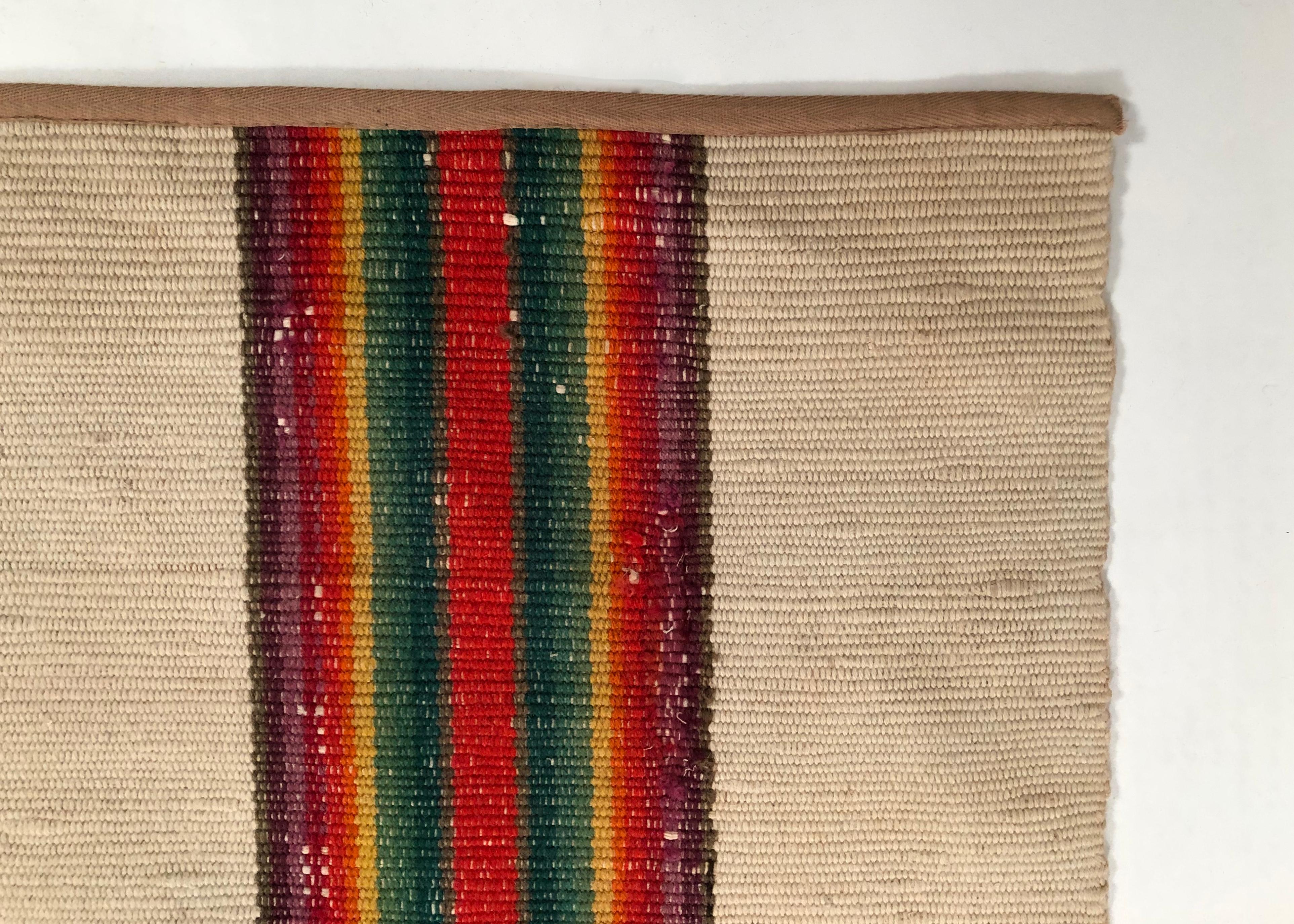 Wool 19th Century American Reversible Venetian Striped Carpet