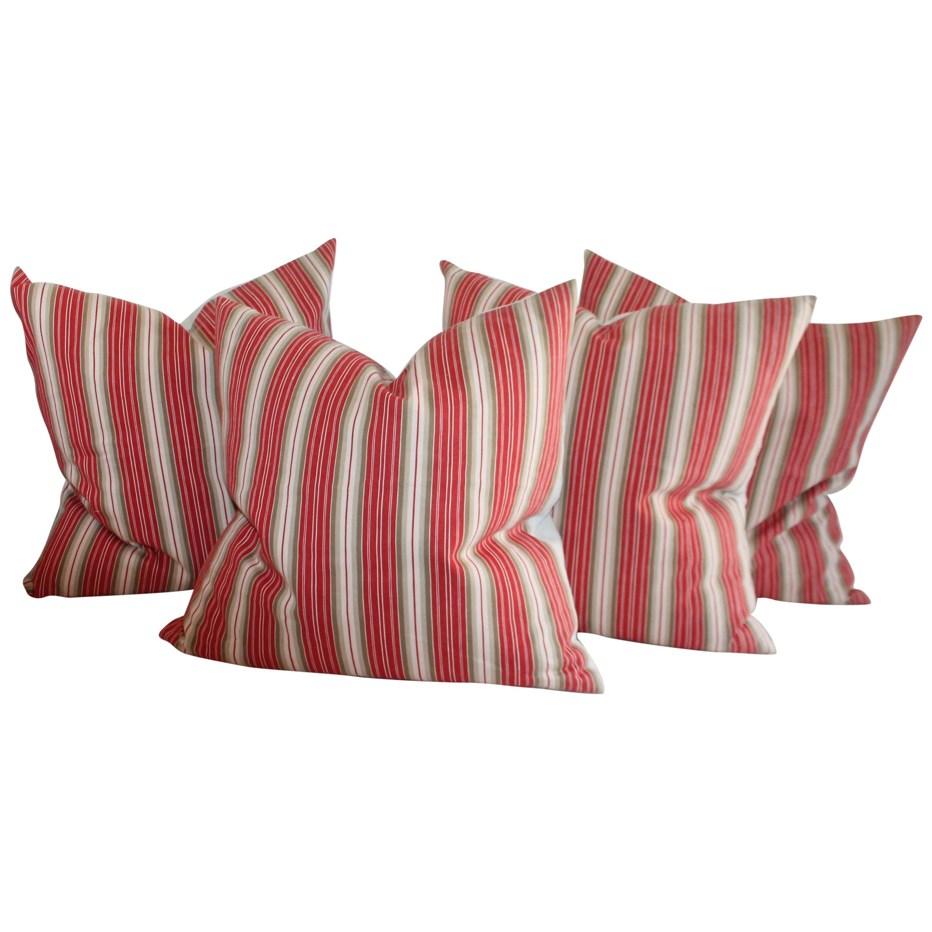 19th Century American 'Rare' Ticking Stripe Collection, 4 For Sale