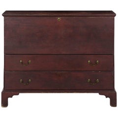 Antique 19th Century American Red Painted Mule Blanket Chest of Drawers