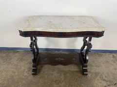 19th Century American Renaissance Revival Marble-Top Side Table