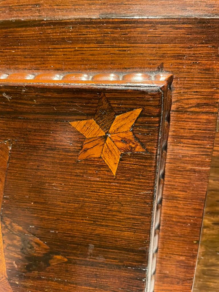 19th Century American Rosewood Box With Fruit Wood Star Inlay, Fun Interior For Sale 8