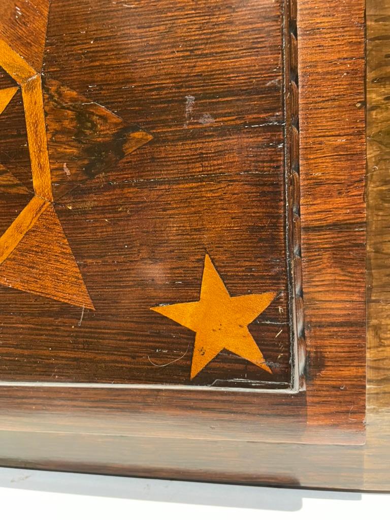 19th Century American Rosewood Box With Fruit Wood Star Inlay, Fun Interior For Sale 9