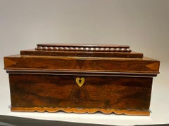 19th Century American Rosewood Box With Fruit Wood Star Inlay, Fun Interior