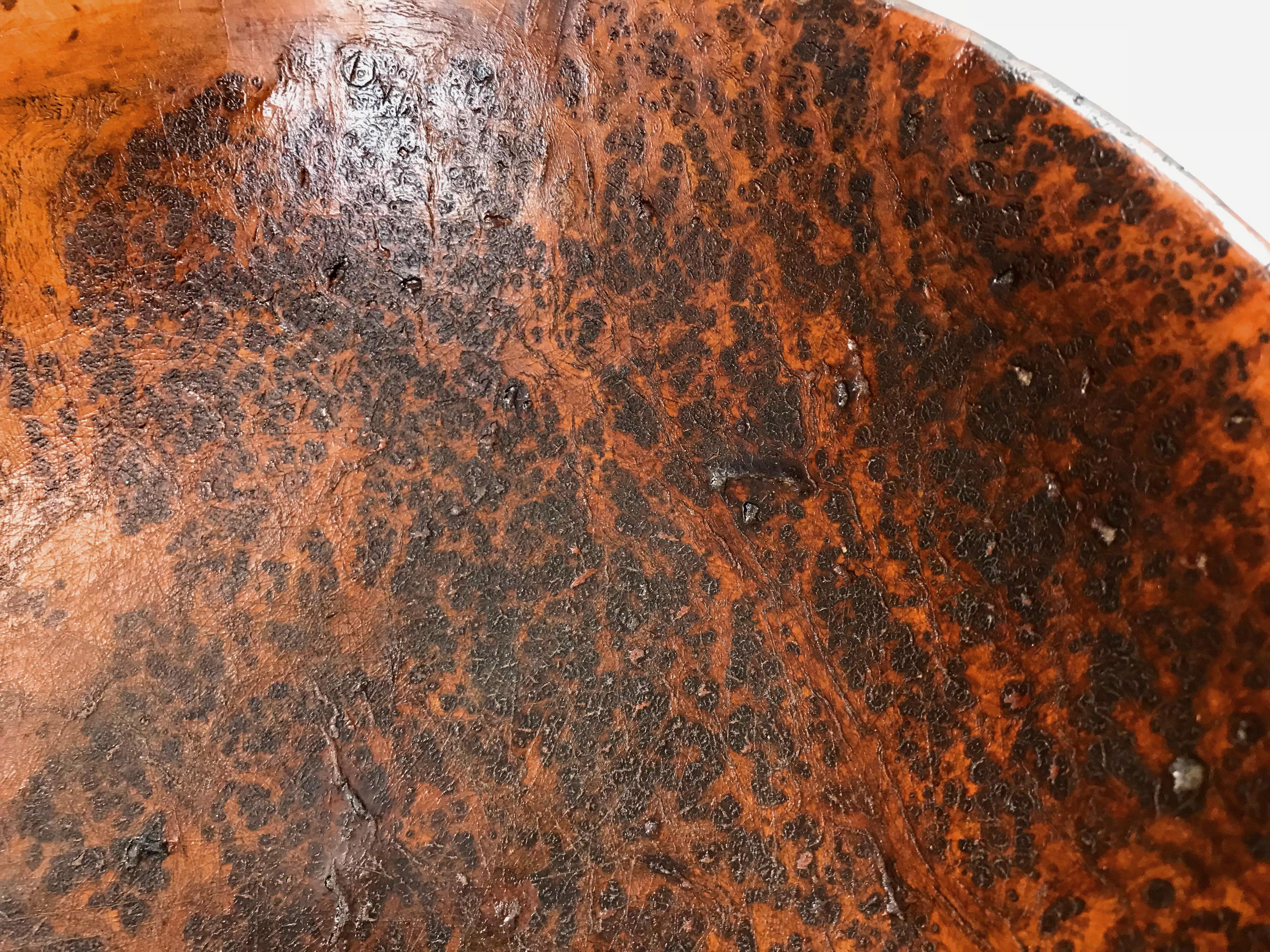 19th Century American Round Burl Bowl with Great Patina 2