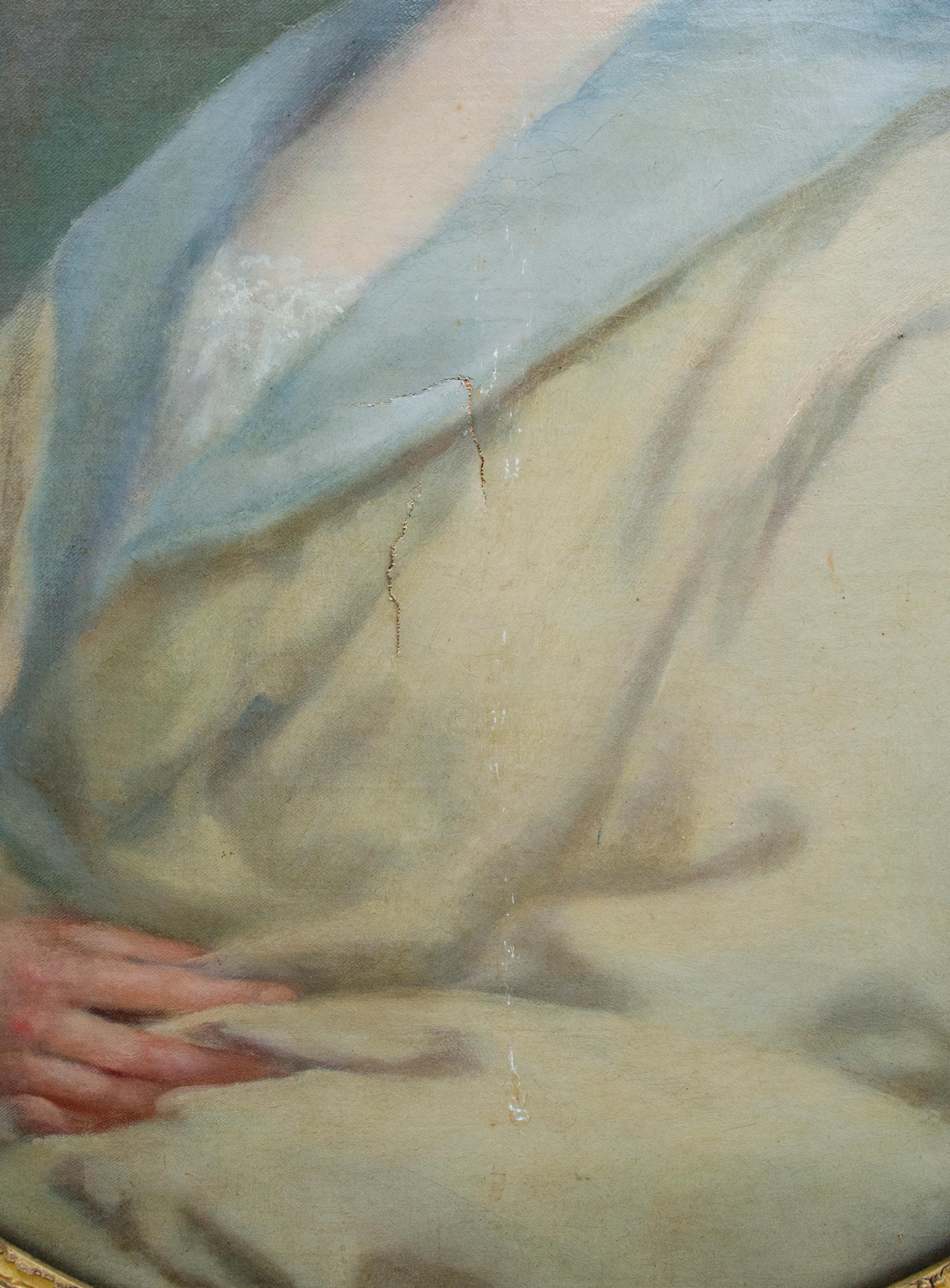 Portrait d'une femme de l'école américaine - Réalisme américain Painting par 19th Century American School