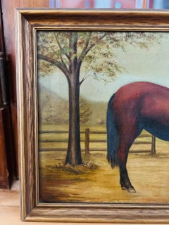 19th Century, American School Folk Art "Baby" Horse O/C - Signed