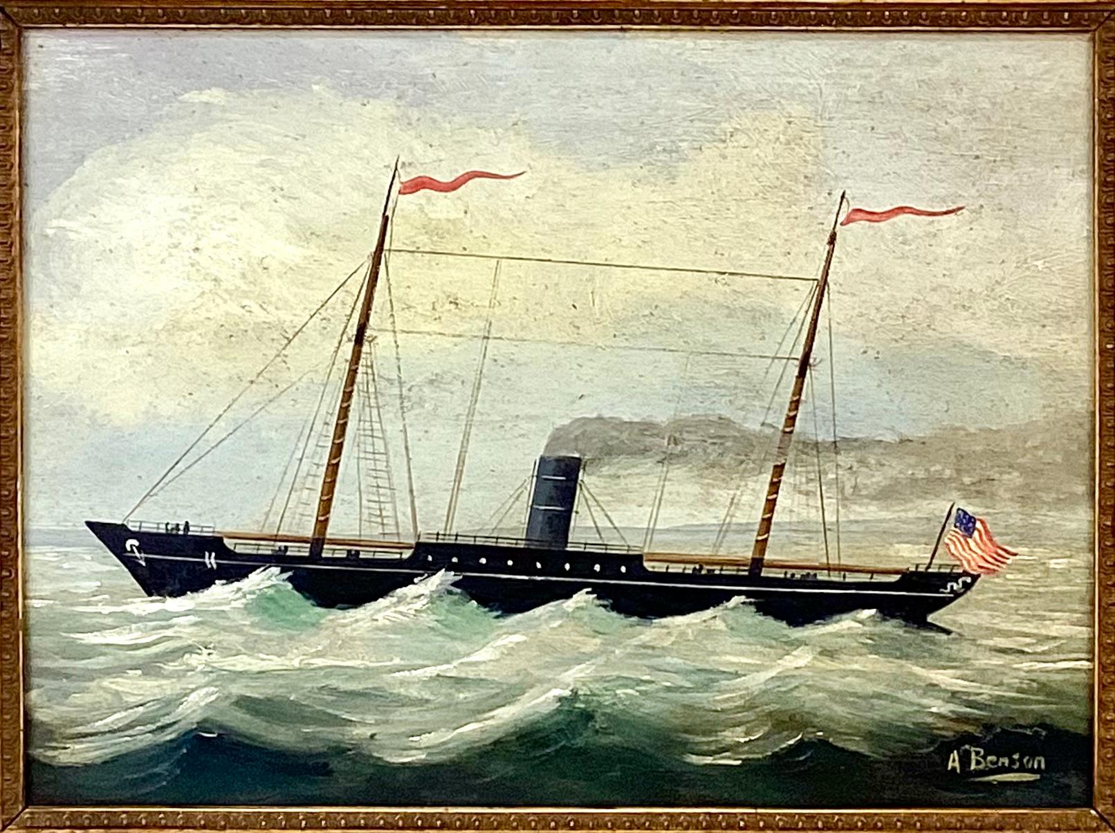 Pintura náutica de la escuela americana del siglo XIX Estadounidense en venta
