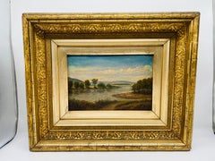 19th Century, American School Oil on Board Landscape - New Hampshire School