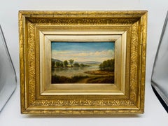 19th Century, American School Oil on Board Landscape - New Hampshire School