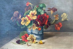 “Nasturtiums in Blue Vase”