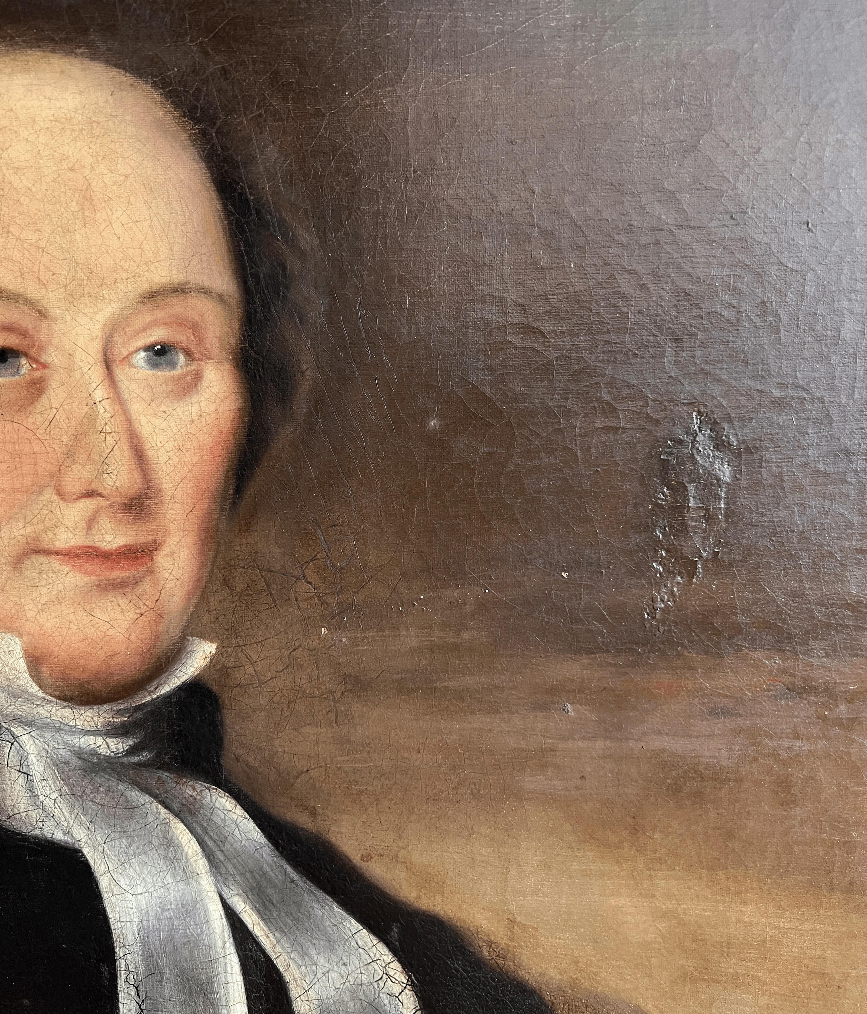 American Classical 19th-Century American School Portrait of a Clergyman For Sale