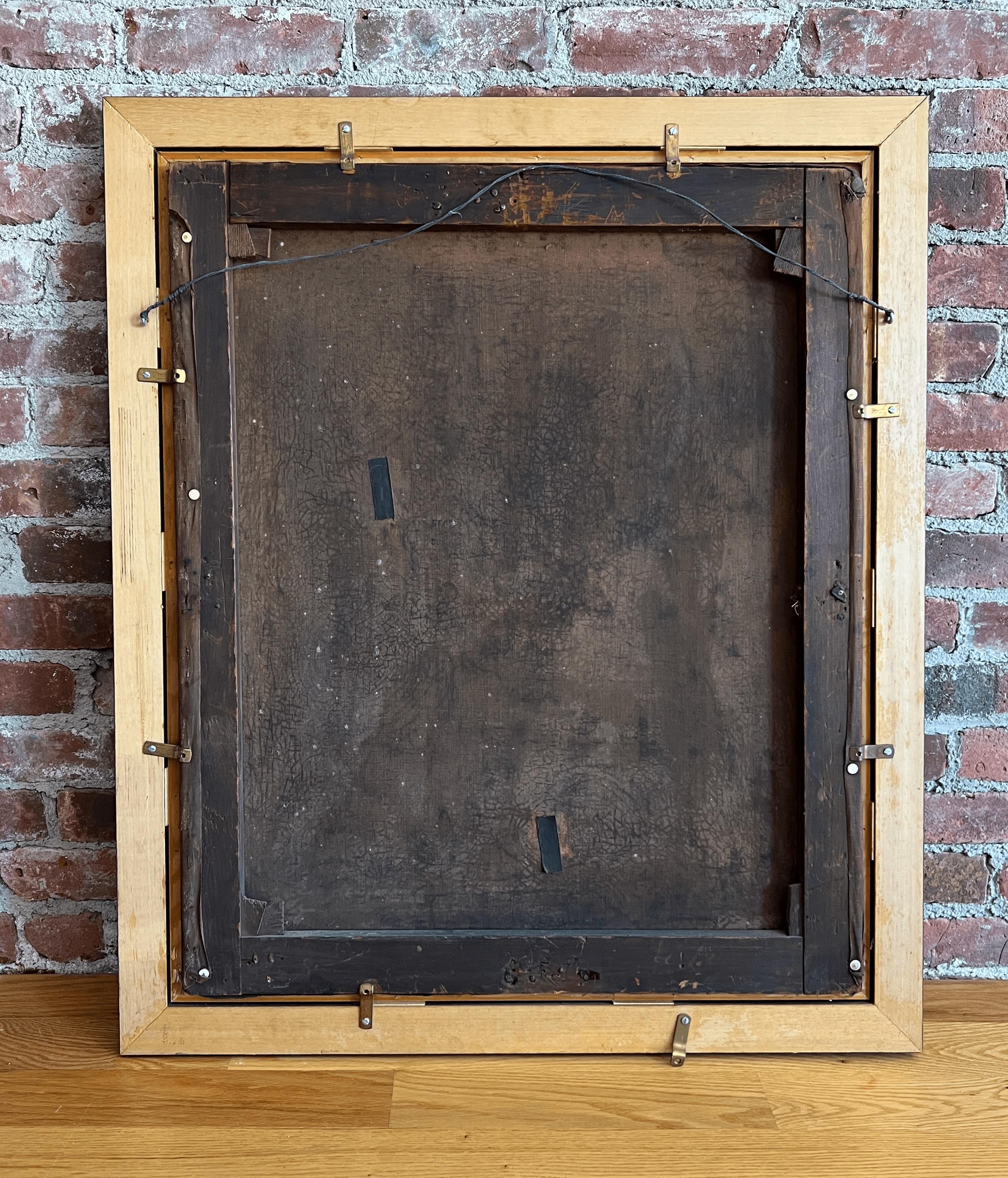 19th-Century American School Portrait of a Clergyman In Fair Condition For Sale In Black Rock, CT